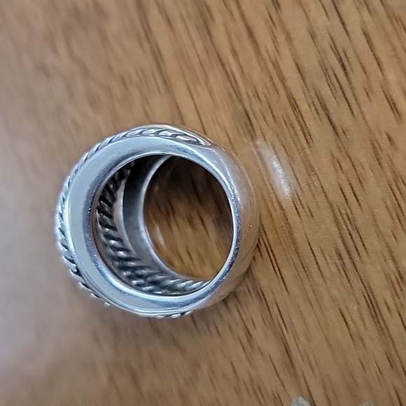 David Yurman Crossover Ring In Sterling Silver with 14k Yellow Gold - Picture 7 of 9